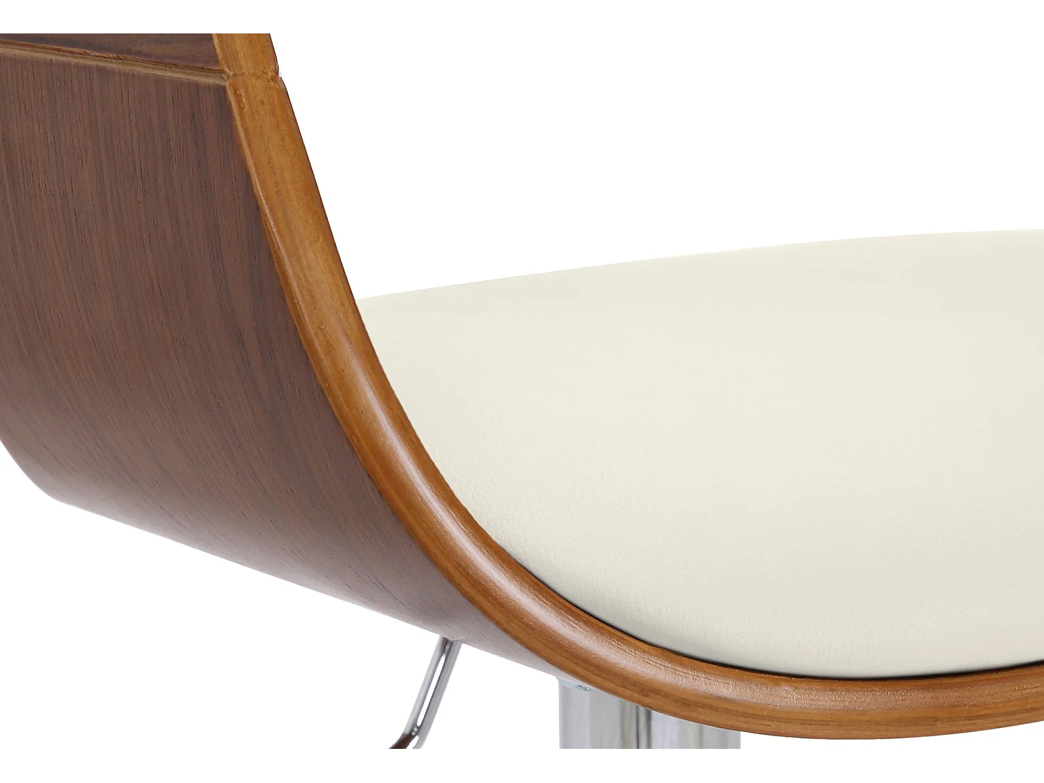 Tabouret de bar - Similicuir - Noyer / Blanc - Kingston