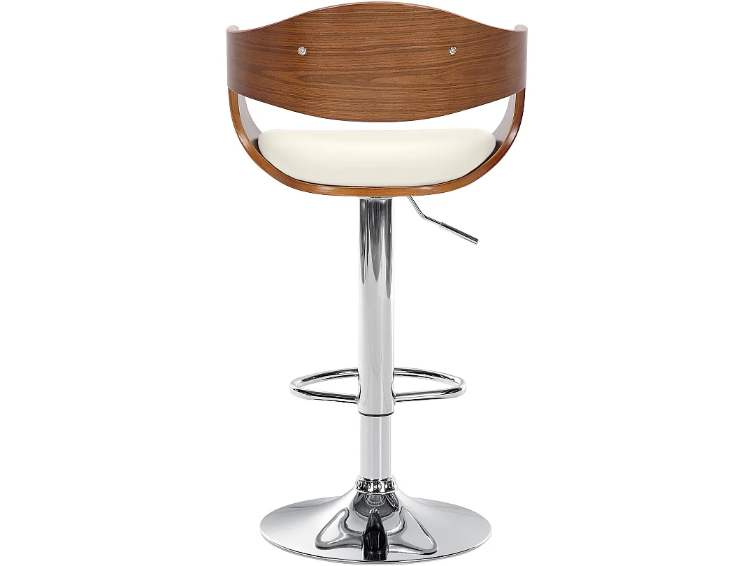 Tabouret de bar - Similicuir - Noyer / Blanc - Kingston