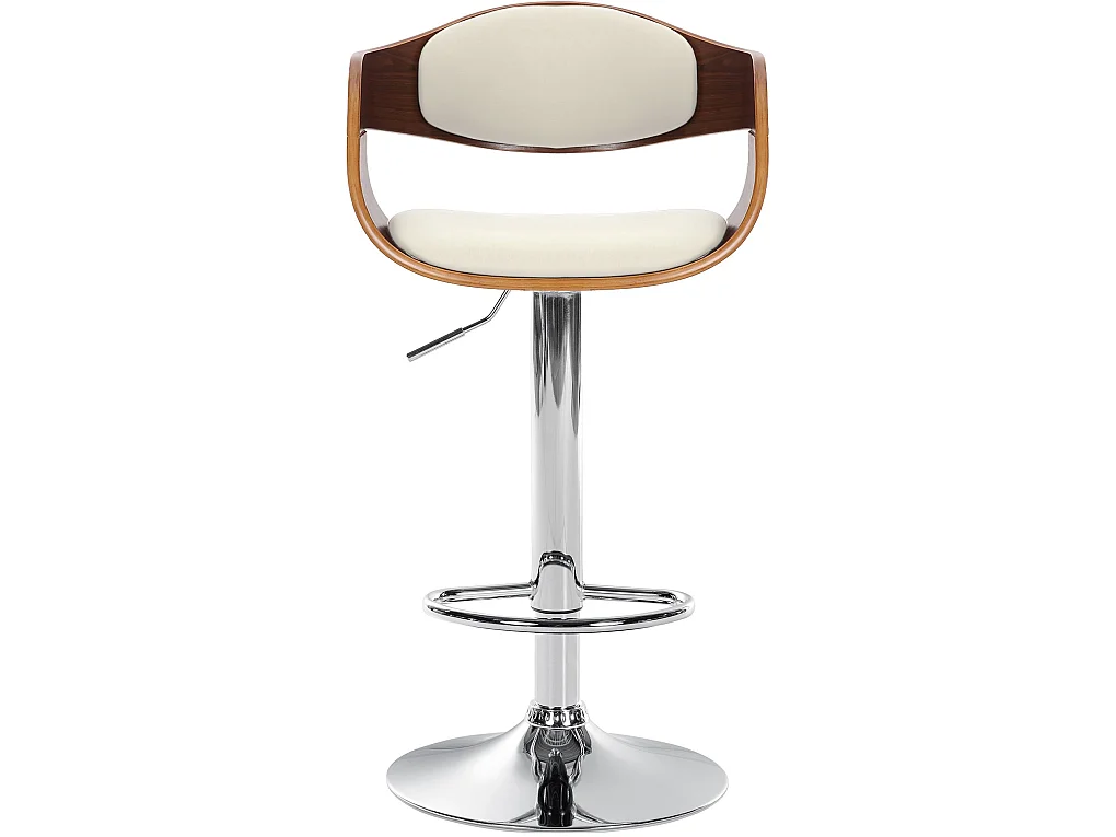 Tabouret de bar - Similicuir - Noyer / Blanc - Kingston