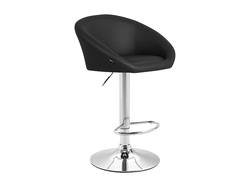 Tabourets de bar - Similicuir & Métal chromé - Noir - Miami V2