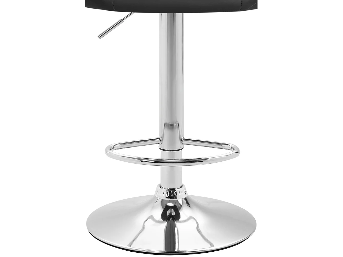 Tabourets de bar - Similicuir & Métal chromé - Noir - Miami V2