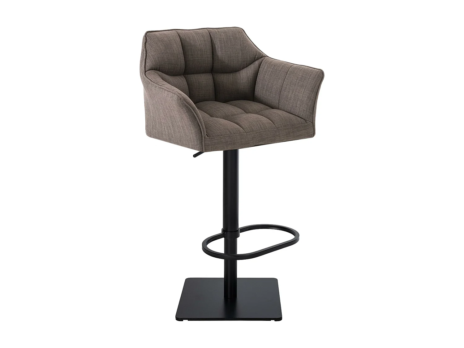 Tabouret de bar - Tissu & Noir - Gris - Damaso