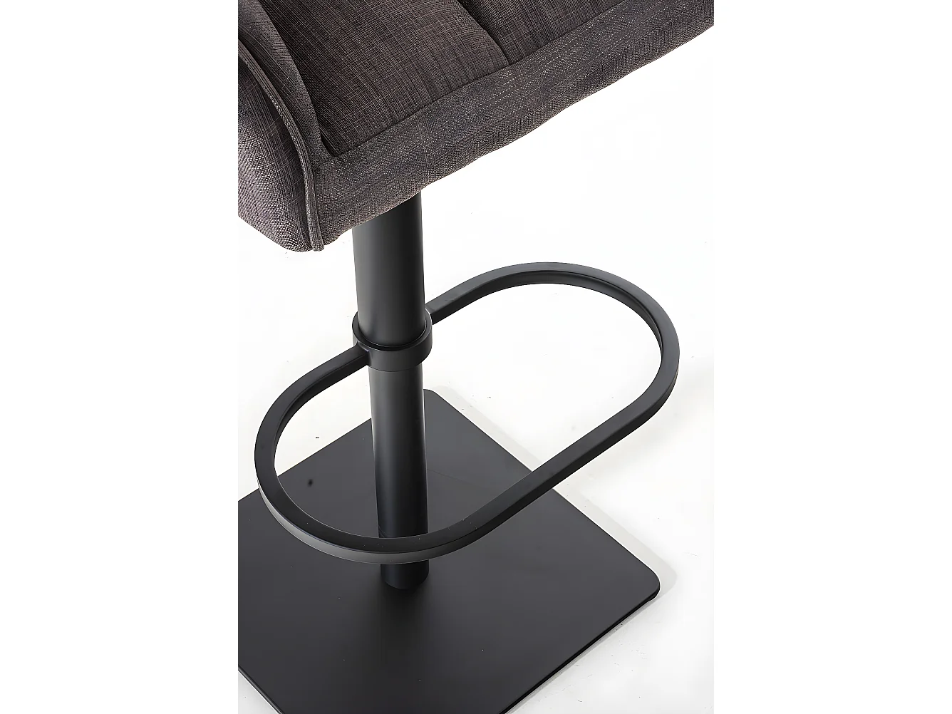 Tabouret de bar - Tissu & Noir - Gris - Damaso