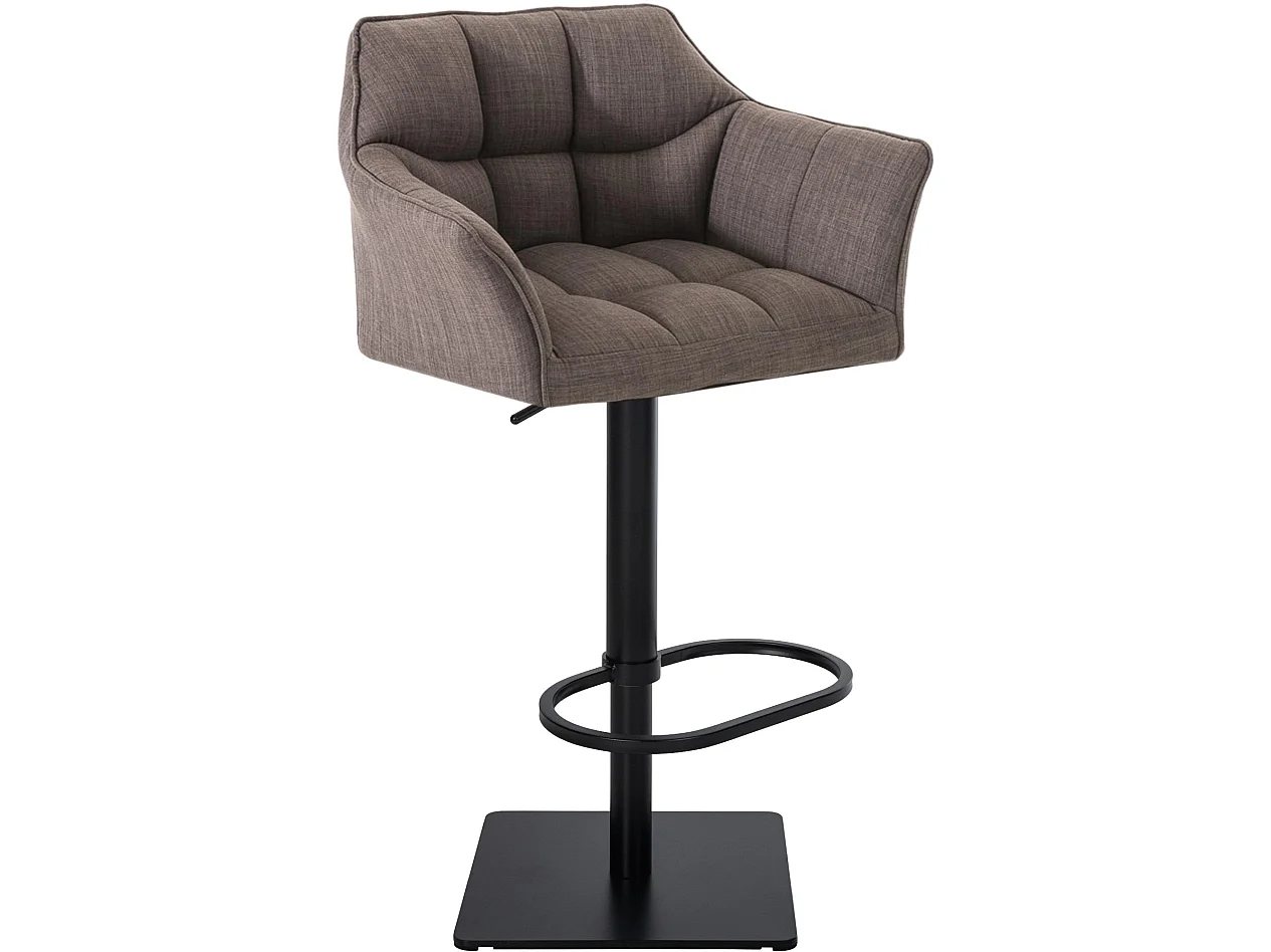 Tabouret de bar - Tissu & Noir - Gris - Damaso