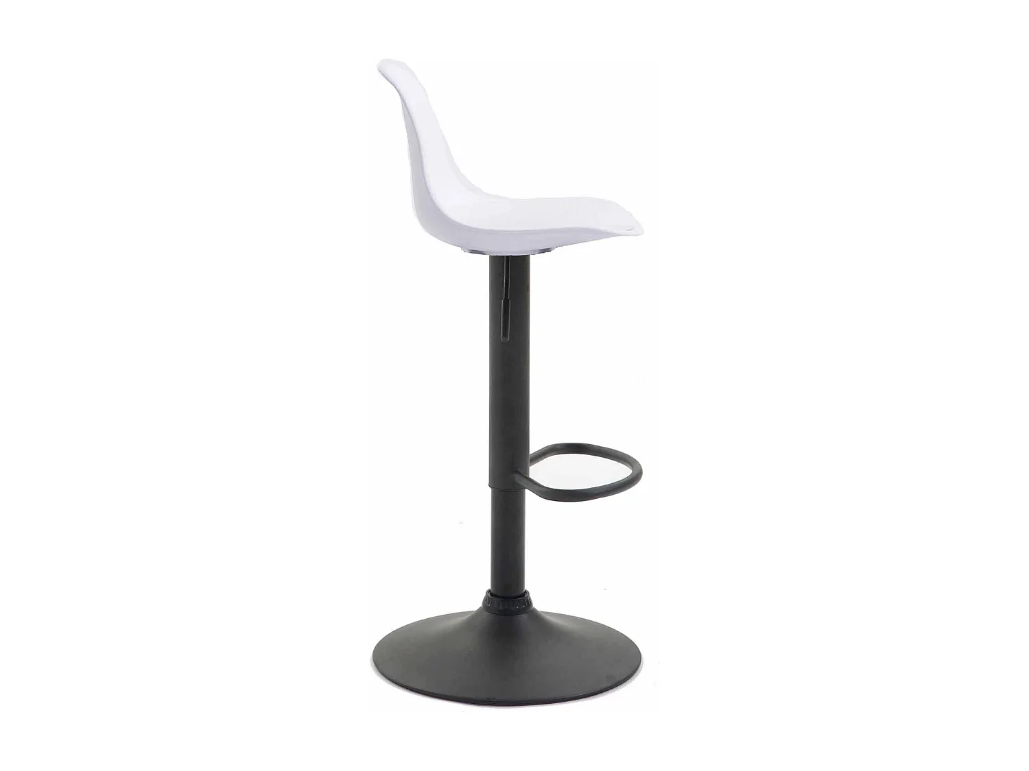 Lot de 2  Tabouret de bar - Similicuir & Noir - Blanc - Kiel