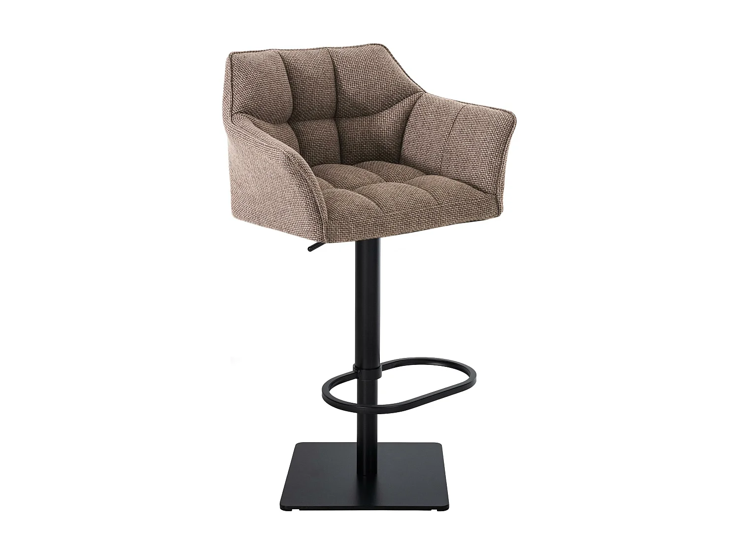 Tabouret de bar - Tissu & Noir - Marron terre - Damaso