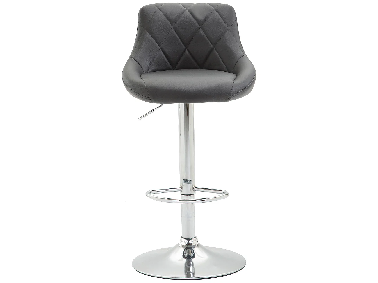 Tabouret de bar - Similicuir & Chrome - Gris - Lazio