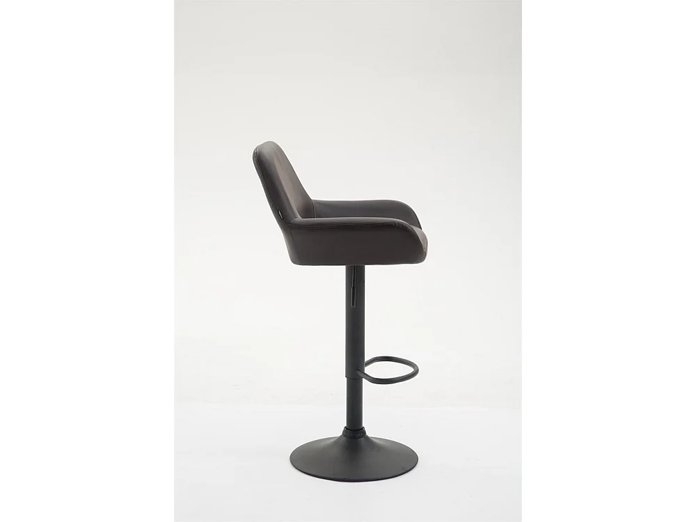 Tabouret de bar - Similicuir & Noir - Marron - Braga