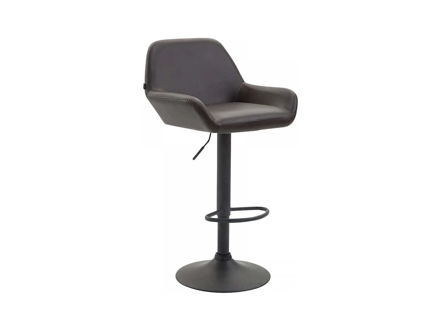 Tabouret de bar - Similicuir & Noir - Marron - Braga