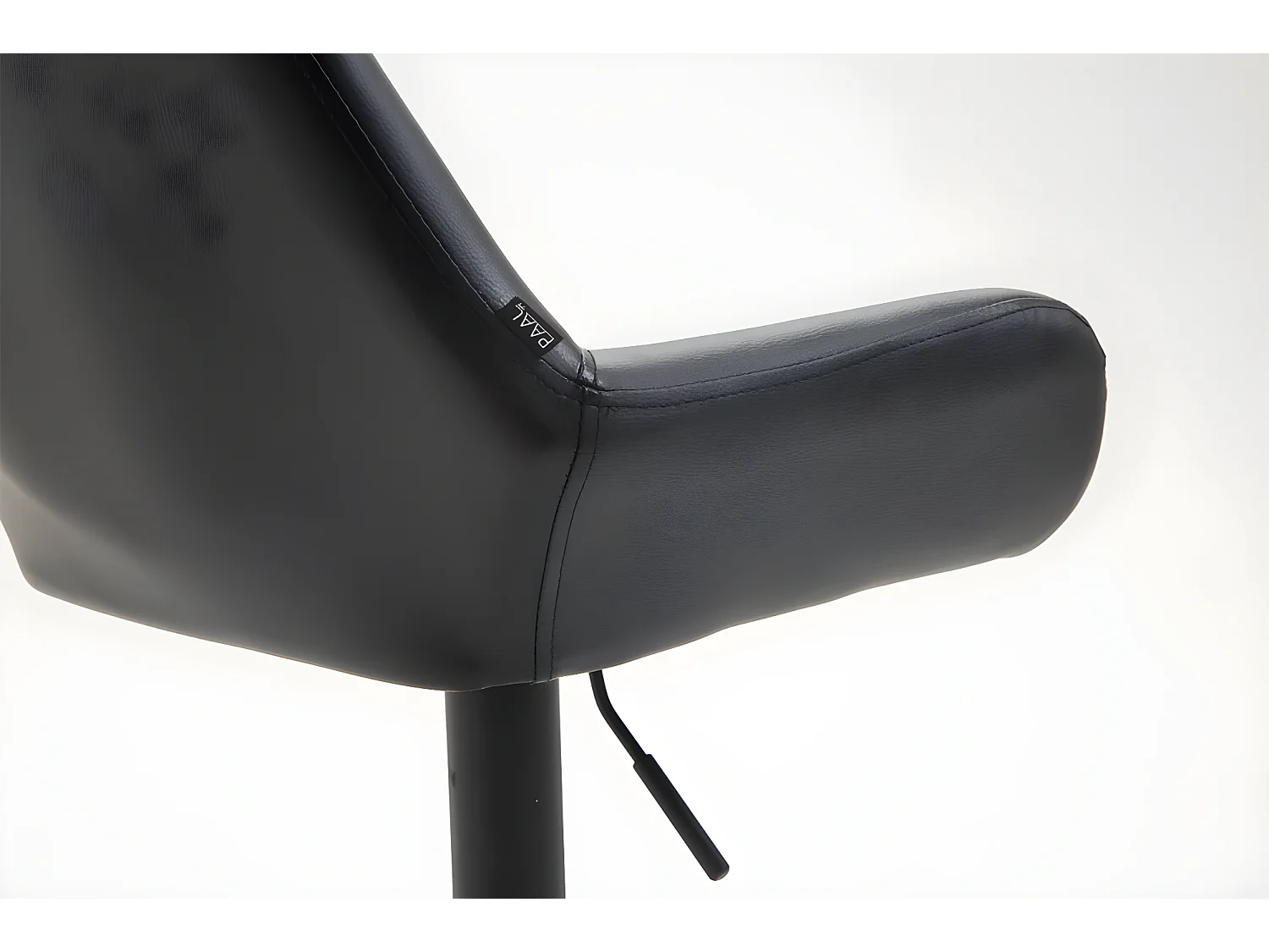 Lot de 2 Tabourets de bar - Similicuir (PVC) & Métal noir mat - Noir - Braga