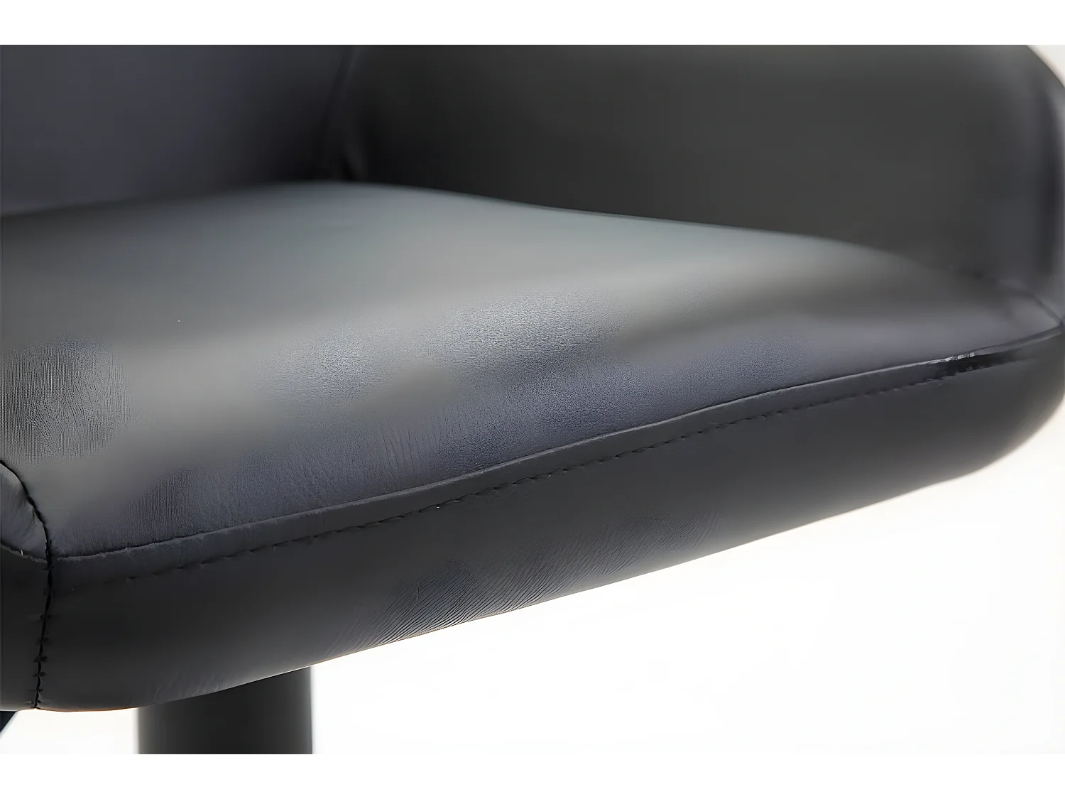 Lot de 2 Tabourets de bar - Similicuir (PVC) & Métal noir mat - Noir - Braga