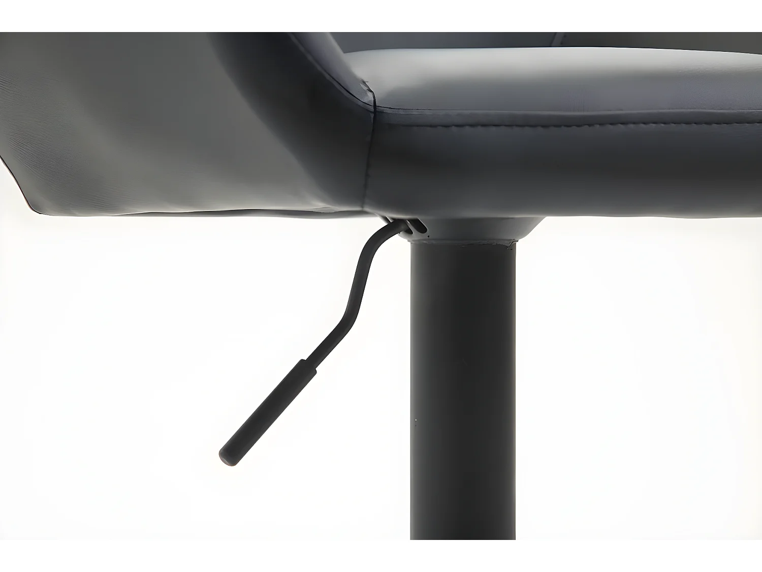 Set van 2 Barkruk - Kunstleer (PVC) & Metaal mat zwart - zwart - Braga