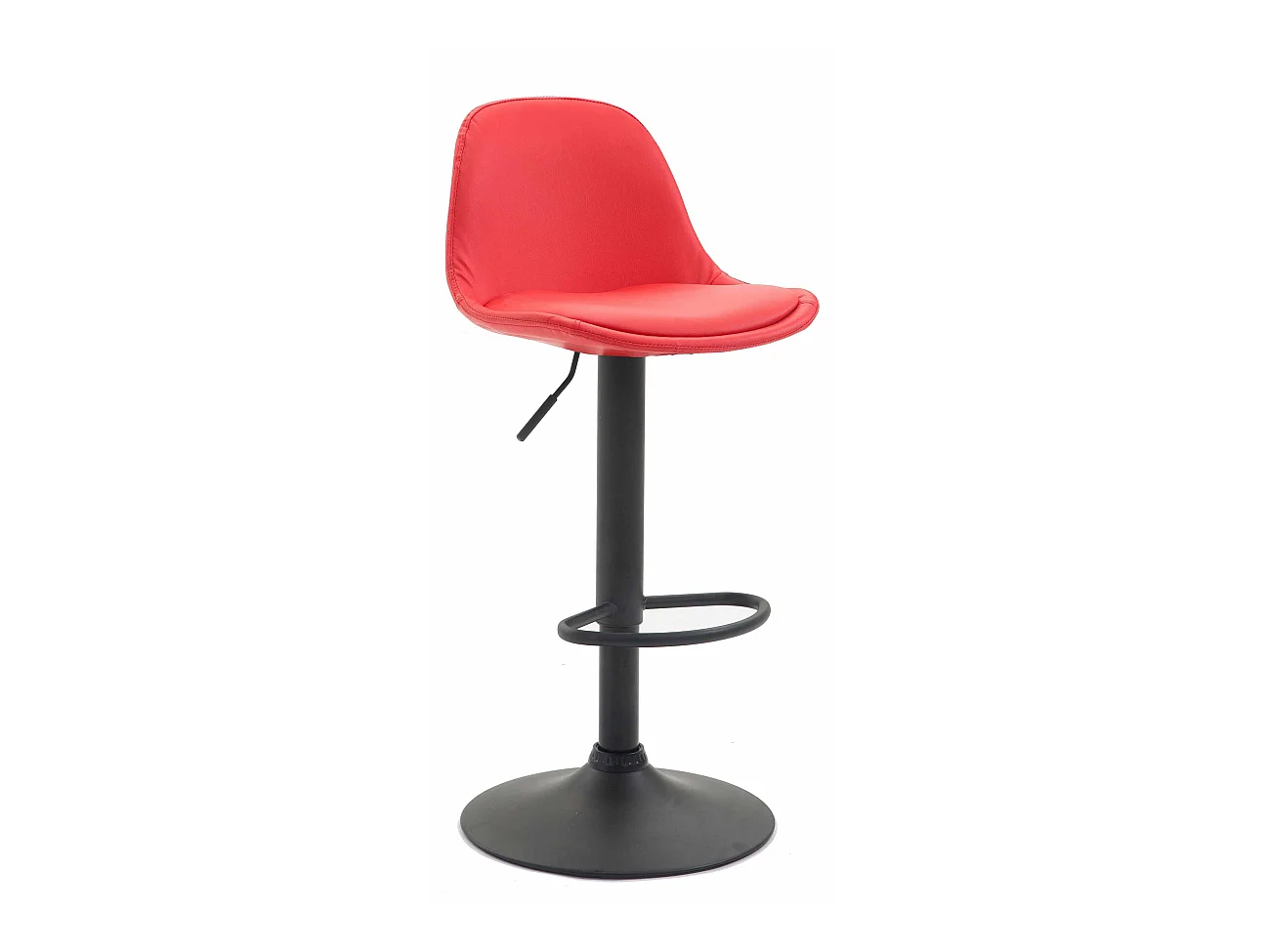 Tabouret de bar - Similicuir & Métal - Rouge - Kiel