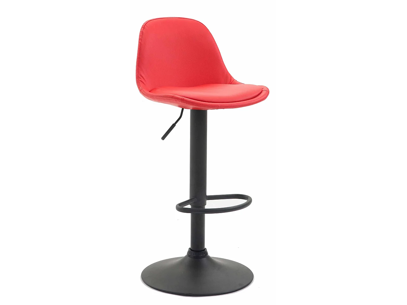 Tabouret de bar - Similicuir & Métal - Rouge - Kiel
