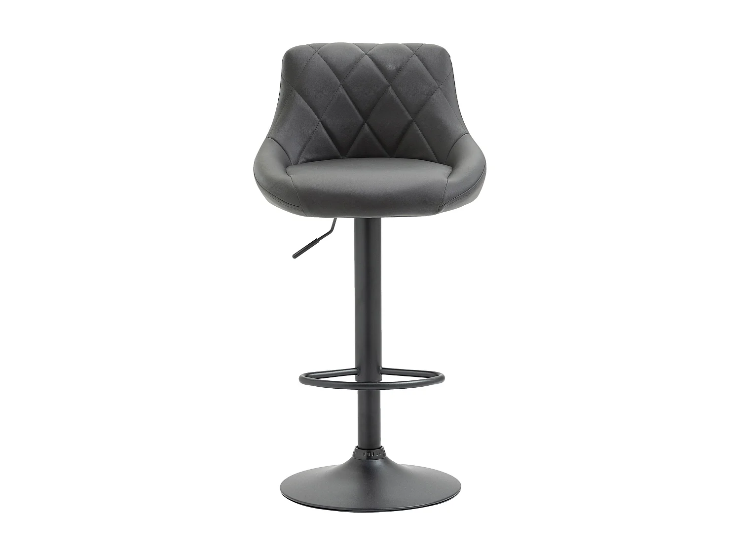 Tabouret de bar - Similicuir & Noir - Gris - Lazio