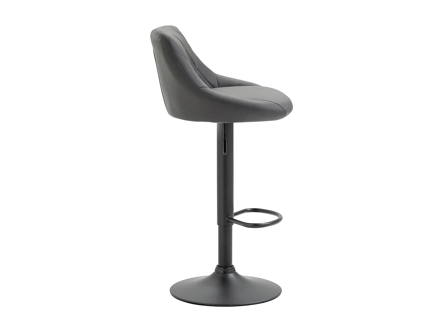 Tabouret de bar - Similicuir & Noir - Gris - Lazio