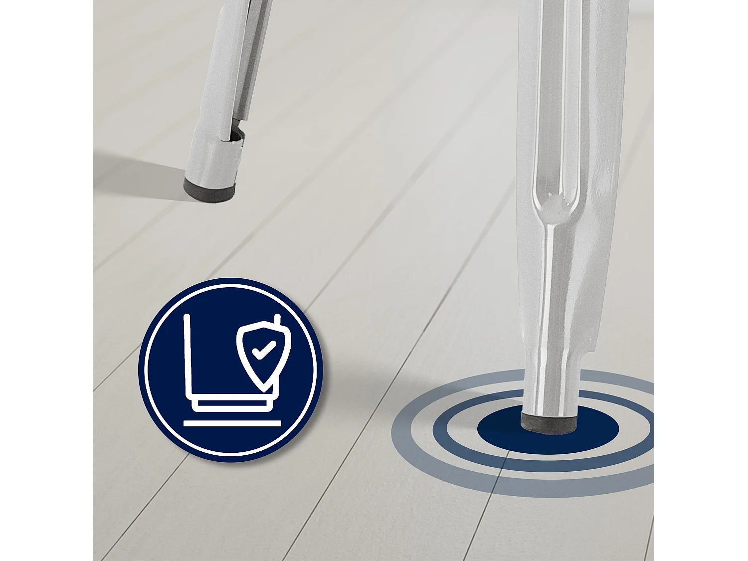 Lot de 2  Tabouret de bar - Métal - Argent - Joshua