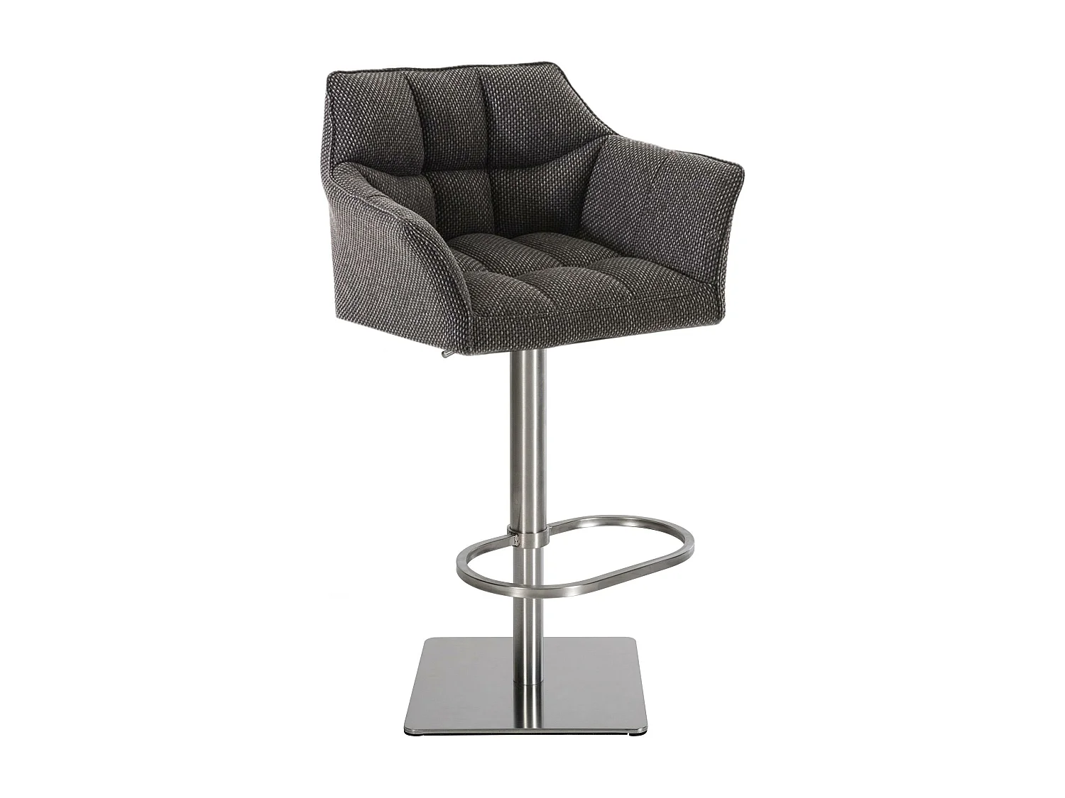 Tabouret de bar - Tissu & Acier inoxydable - Gris titane - Damaso