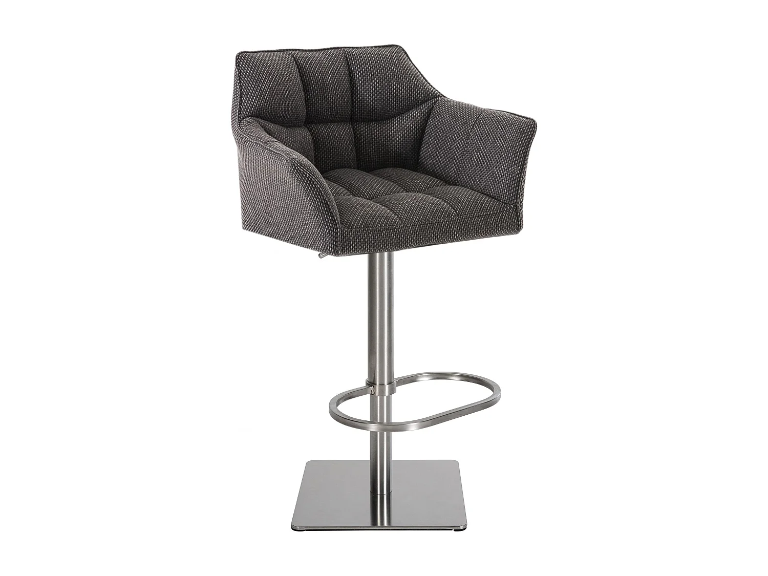 Tabouret de bar - Tissu & Acier inoxydable - Gris titane - Damaso