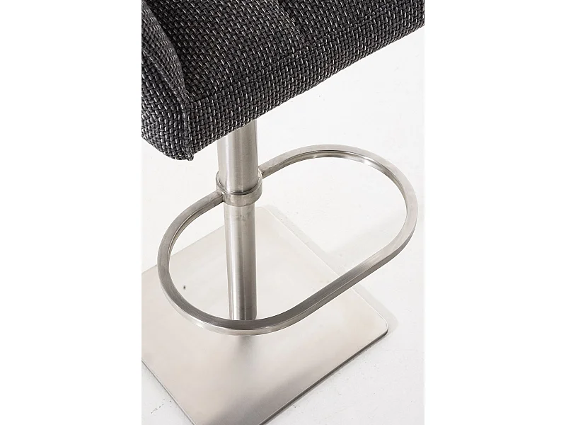 Tabouret de bar - Tissu & Acier inoxydable - Gris titane - Damaso