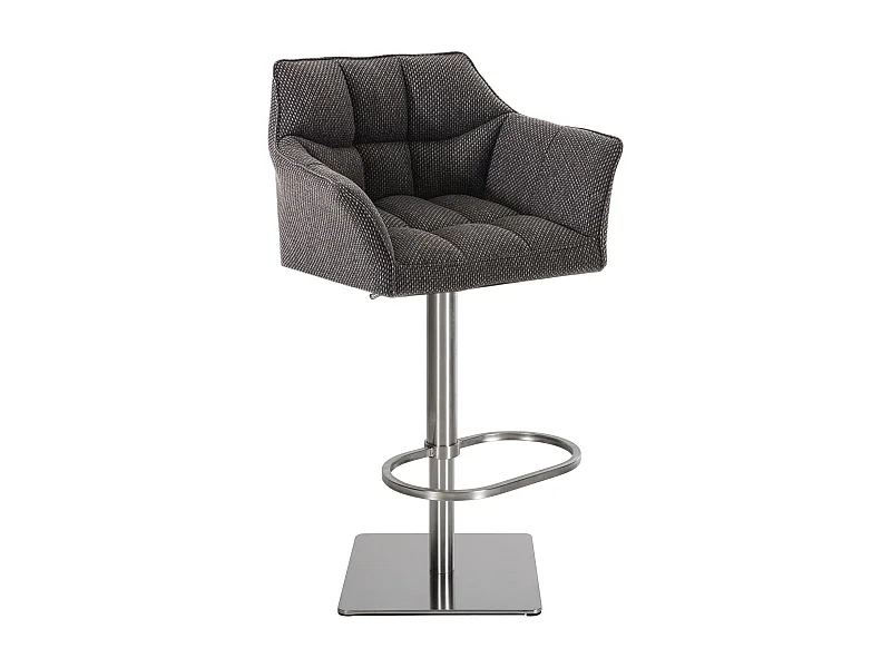 Tabouret de bar - Tissu & Acier inoxydable - Gris titane - Damaso