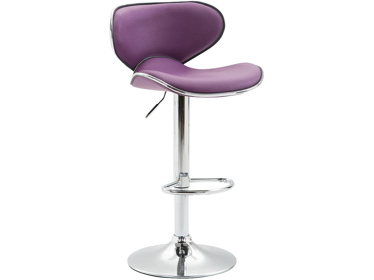 Barhocker - Kunstleder & Metall in Chromoptik - lila - Las Vegas V2