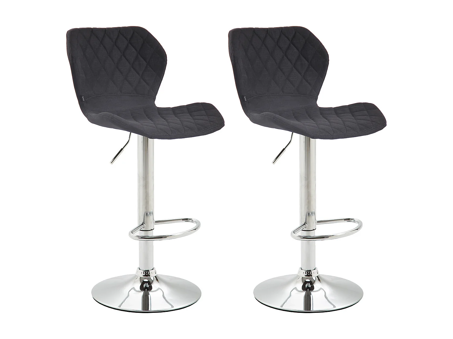 Set di 2 Sgabello da bar - Tessuto & Metallo - nero - Cork