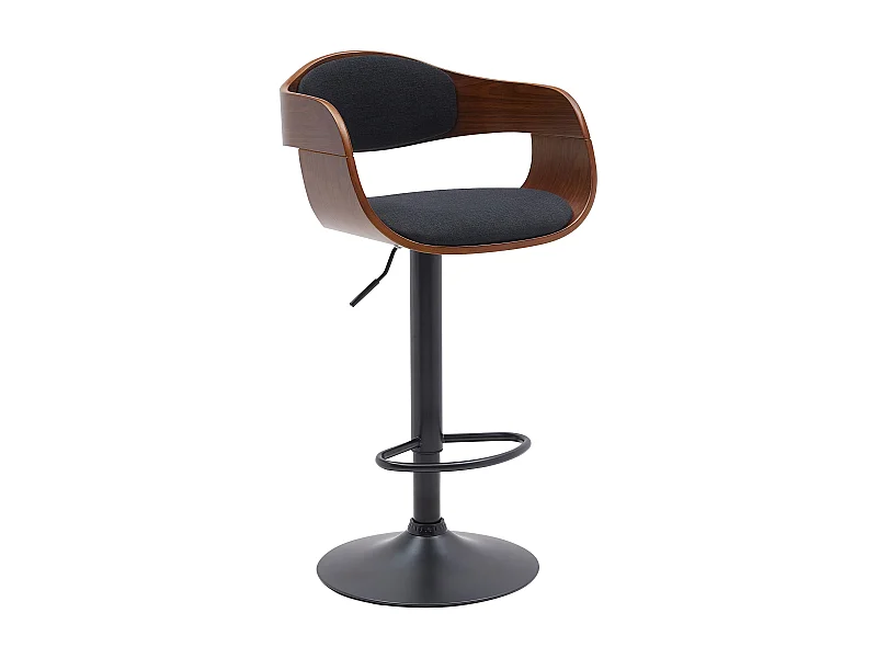 Tabouret de bar - Tissu - Noyer / Noir - Kingston