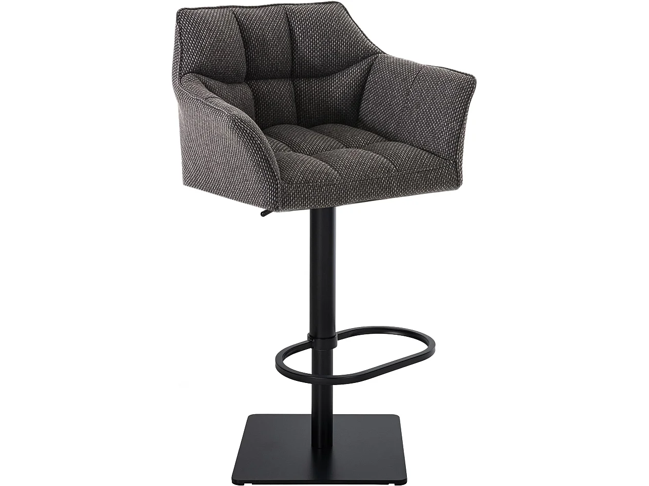 Tabouret de bar - Tissu & Noir - Gris titane - Damaso