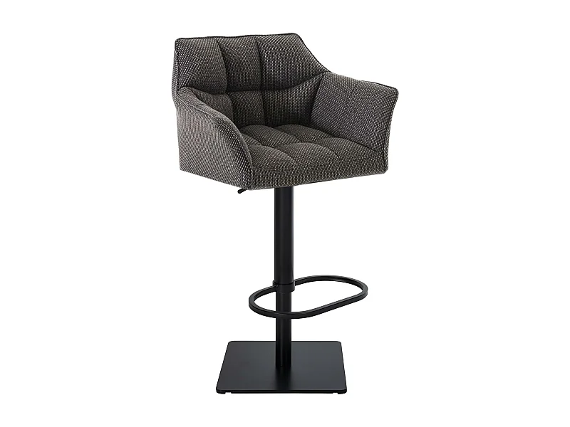 Tabouret de bar - Tissu & Noir - Gris titane - Damaso