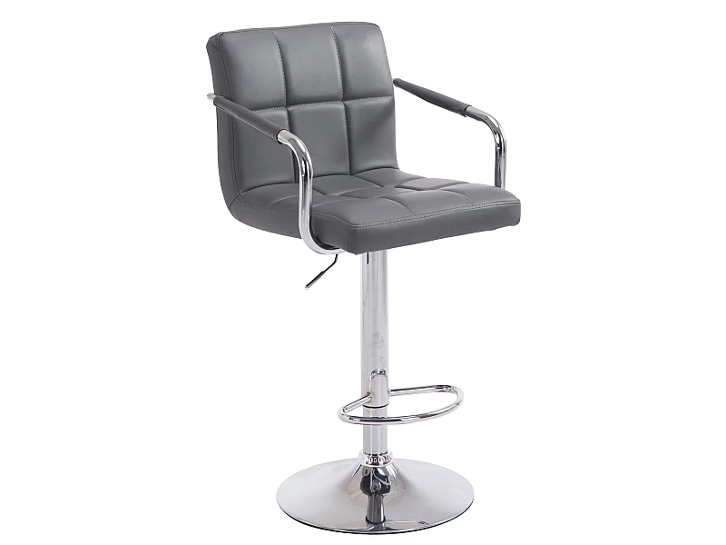 Barhocker - Kunstleder & Metall - grau - Lucy V2