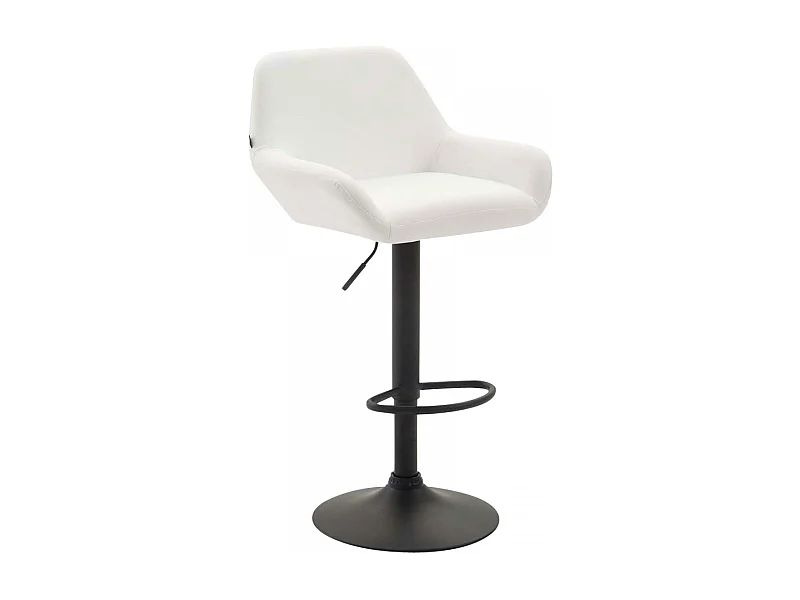 Tabouret de bar - Similicuir & Noir - Blanc - Braga