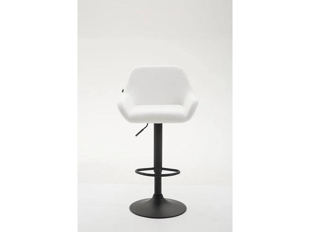 Tabouret de bar - Similicuir & Noir - Blanc - Braga