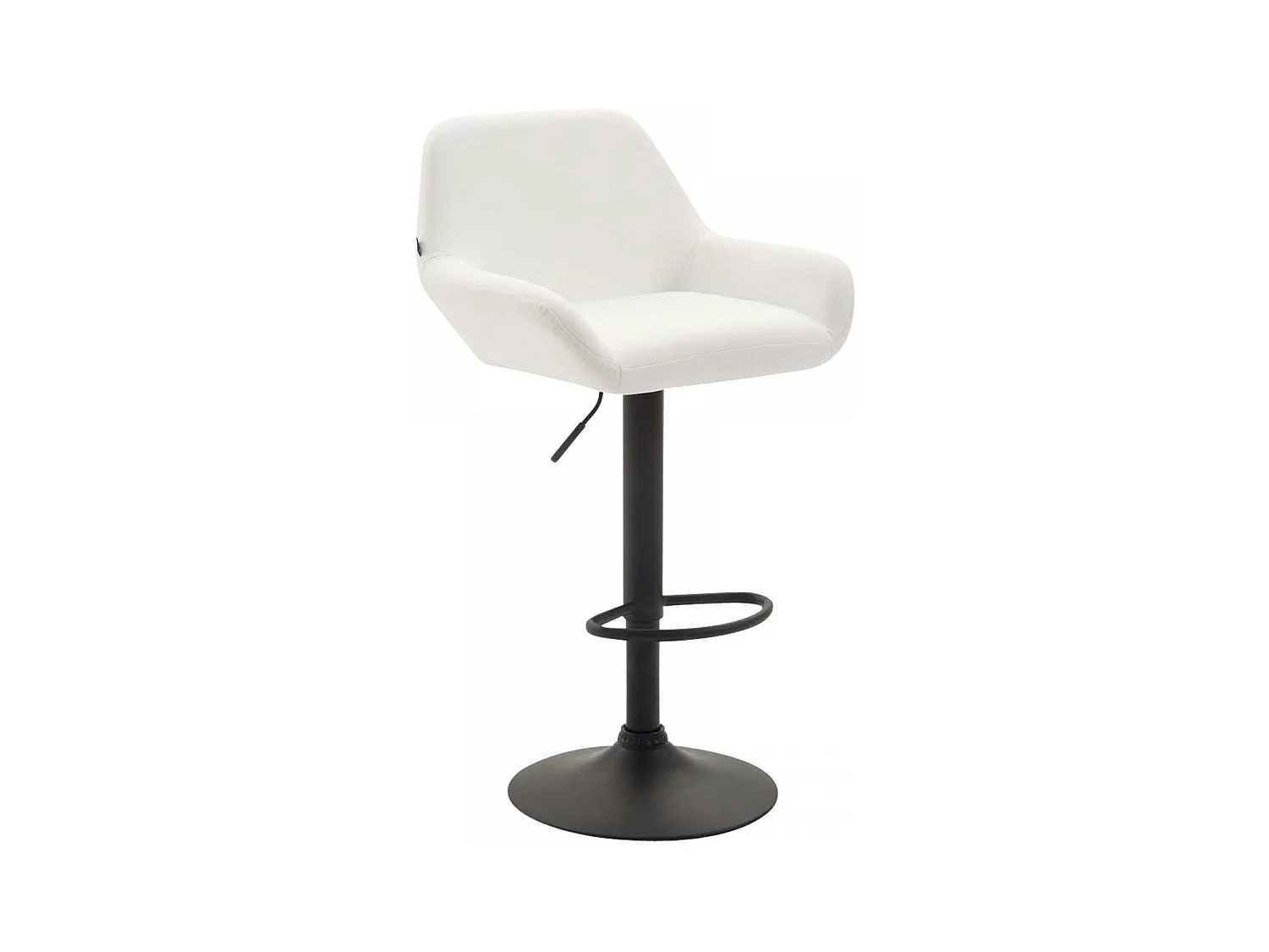 Tabouret de bar - Similicuir & Noir - Blanc - Braga