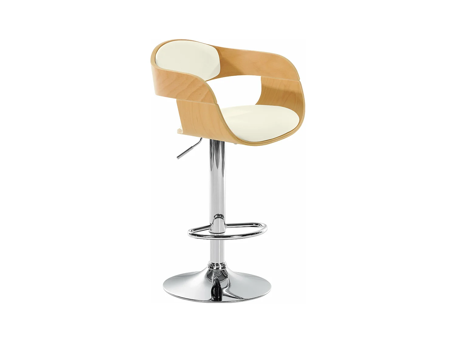 Tabouret de bar - Similicuir - Nature / Blanc - Kingston