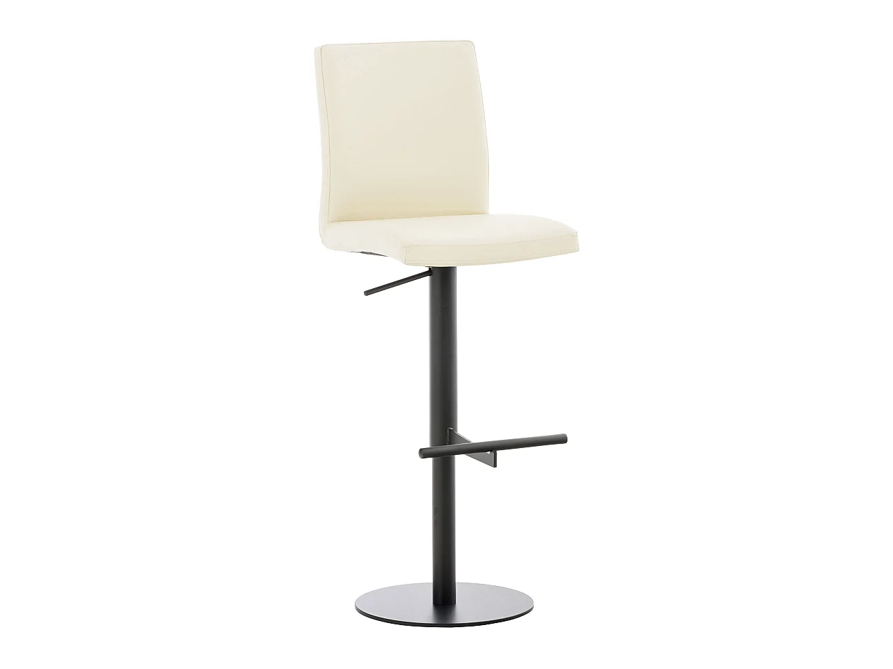 Tabouret de bar - Similicuir & Noir - Crème - Cadiz