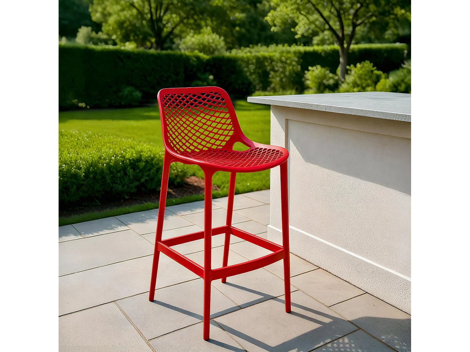 Barkruk - Kunststof - rood - Air