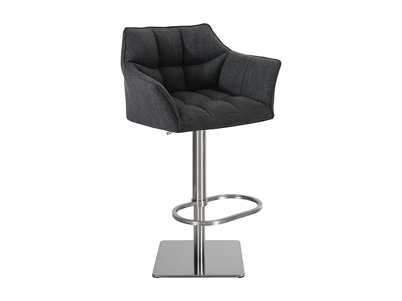 Tabouret de bar - Tissu & Acier inoxydable - Gris foncé - Damaso