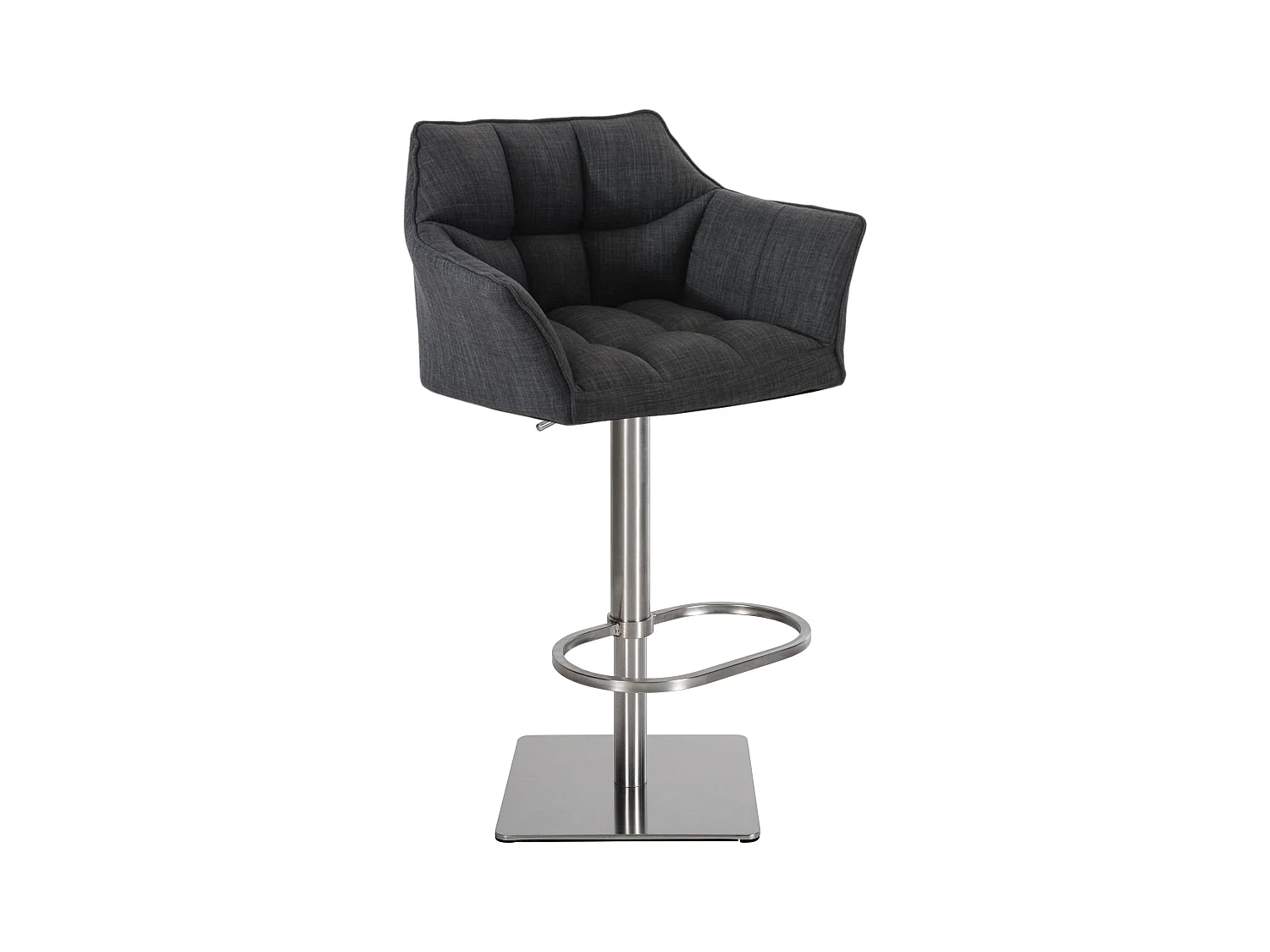 Tabouret de bar - Tissu & Acier inoxydable - Gris foncé - Damaso
