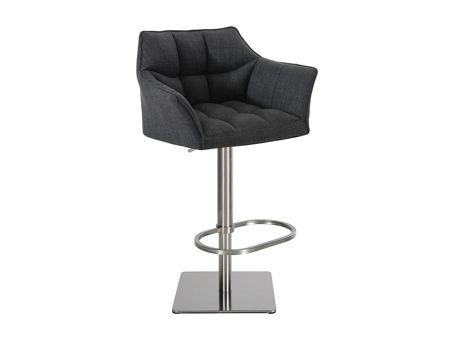 Tabouret de bar - Tissu & Acier inoxydable - Gris foncé - Damaso