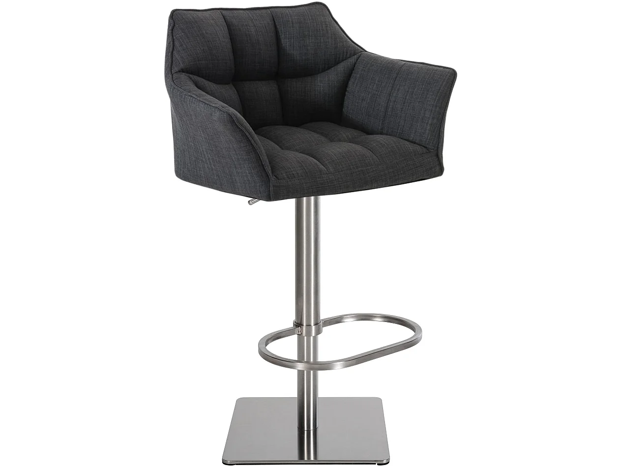 Tabouret de bar - Tissu & Acier inoxydable - Gris foncé - Damaso