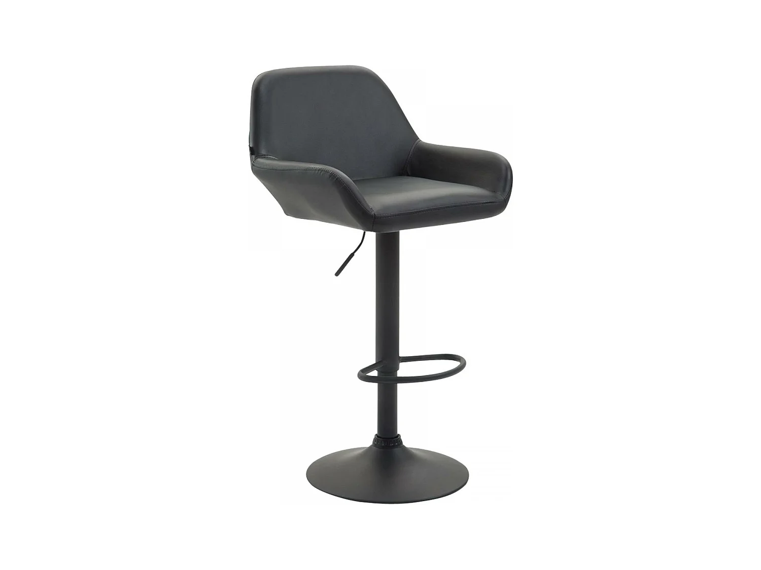 Tabouret de bar - Similicuir & Noir - Noir - Braga