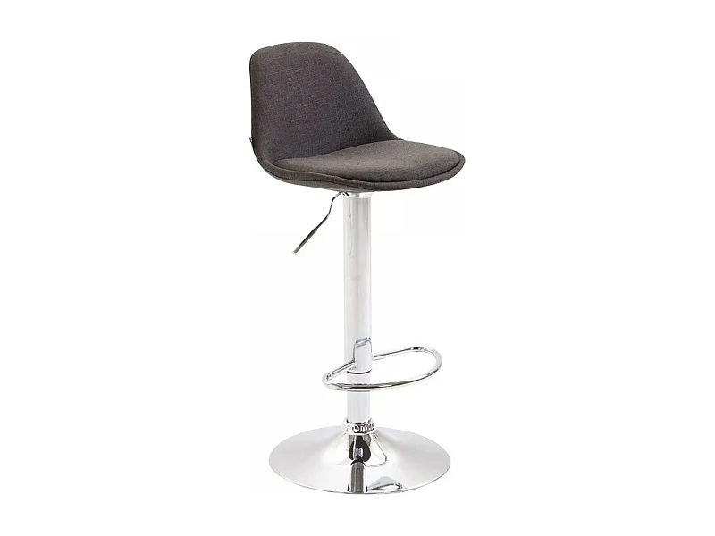 Tabouret de bar - Tissu & Métal - Gris foncé - Kiel