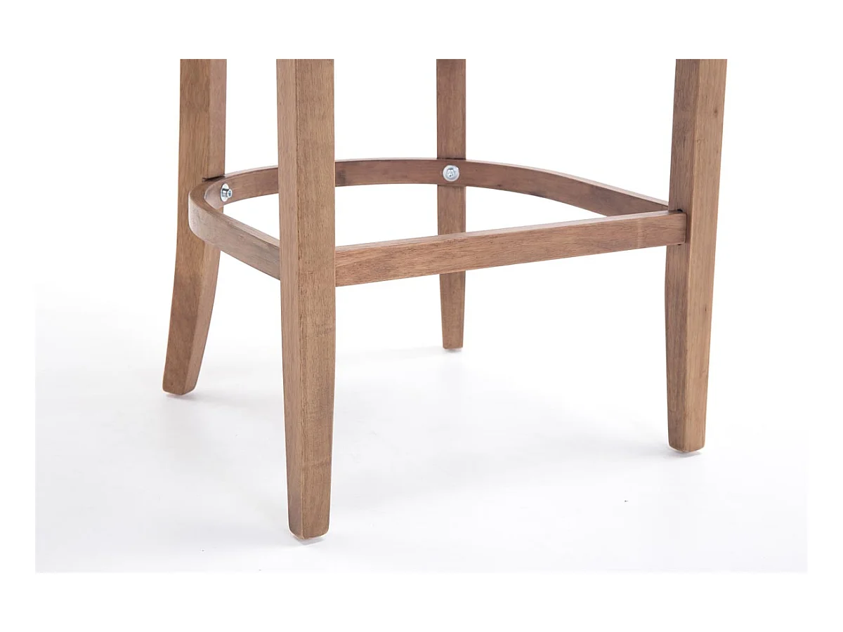 Barhocker - Echtleder & Holz - schwarz - Lakewood