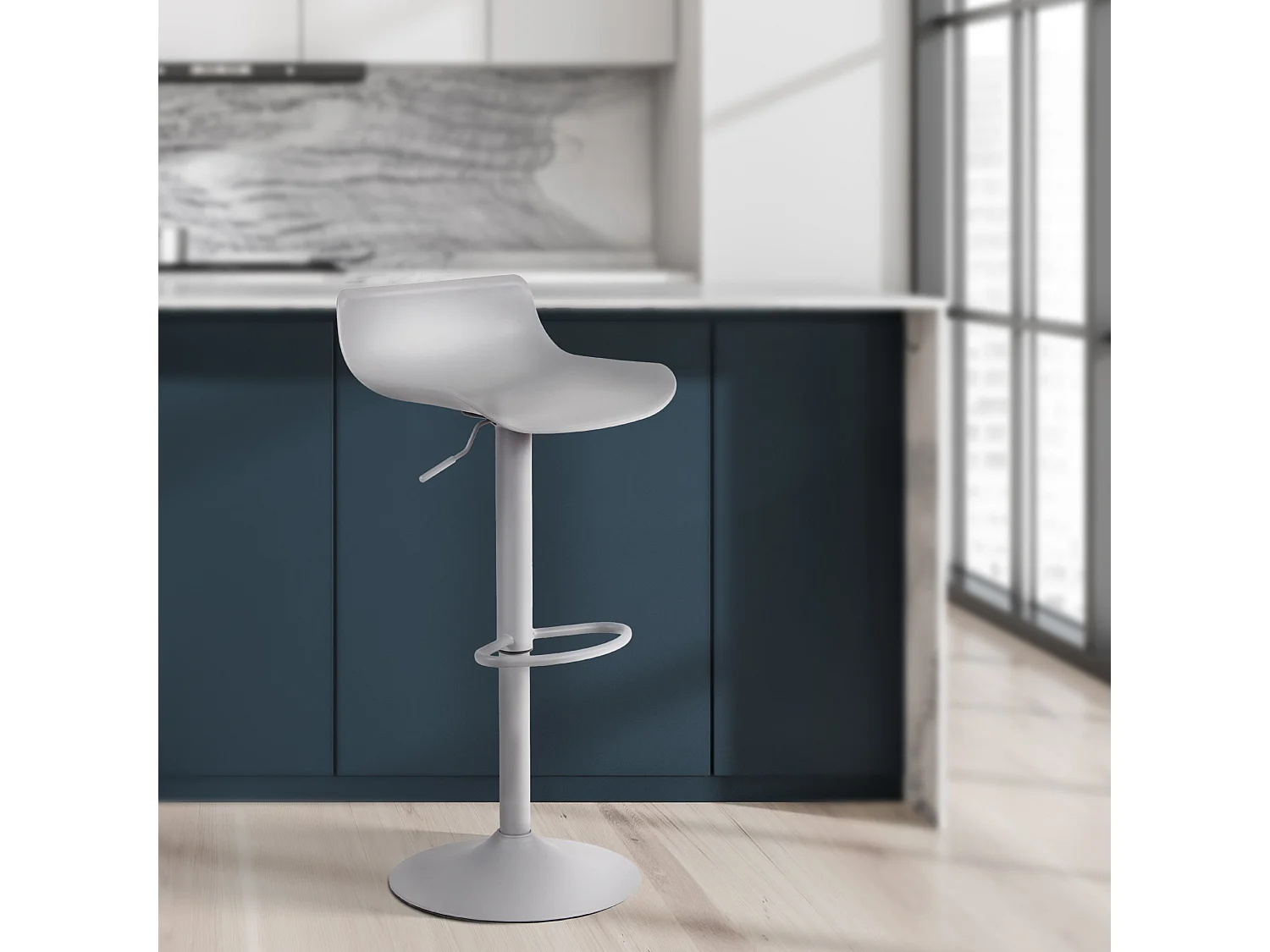 Barhocker - Kunststoff & chrom - grau - Aveiro