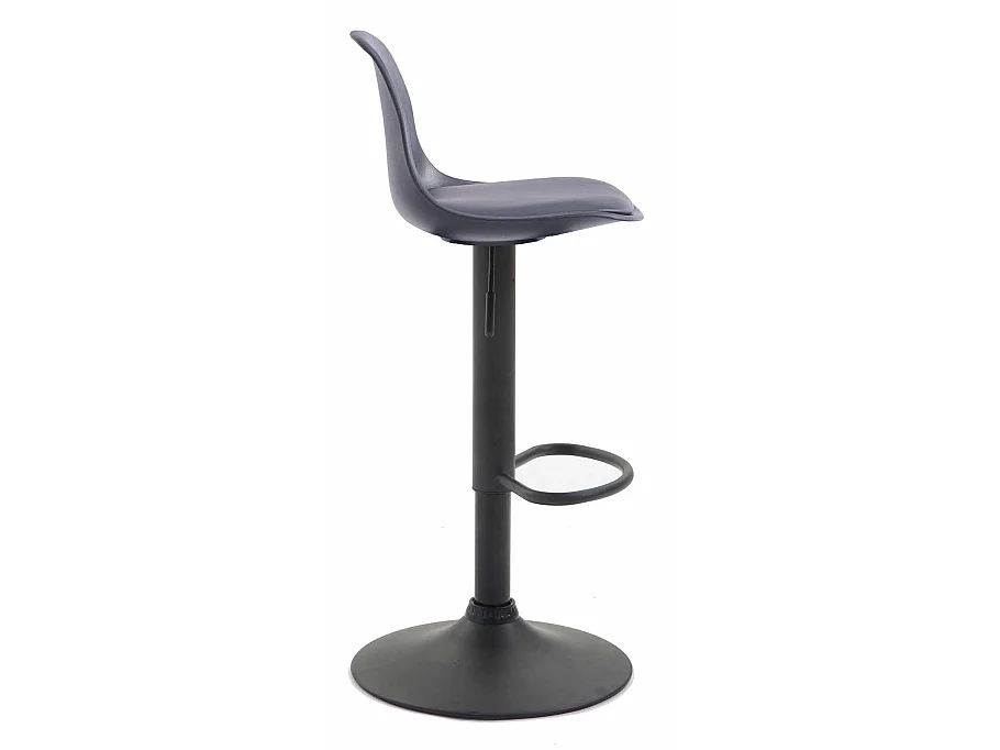 Lot de 2 Tabourets de bar - Similicuir & Métal - Noir - Kiel