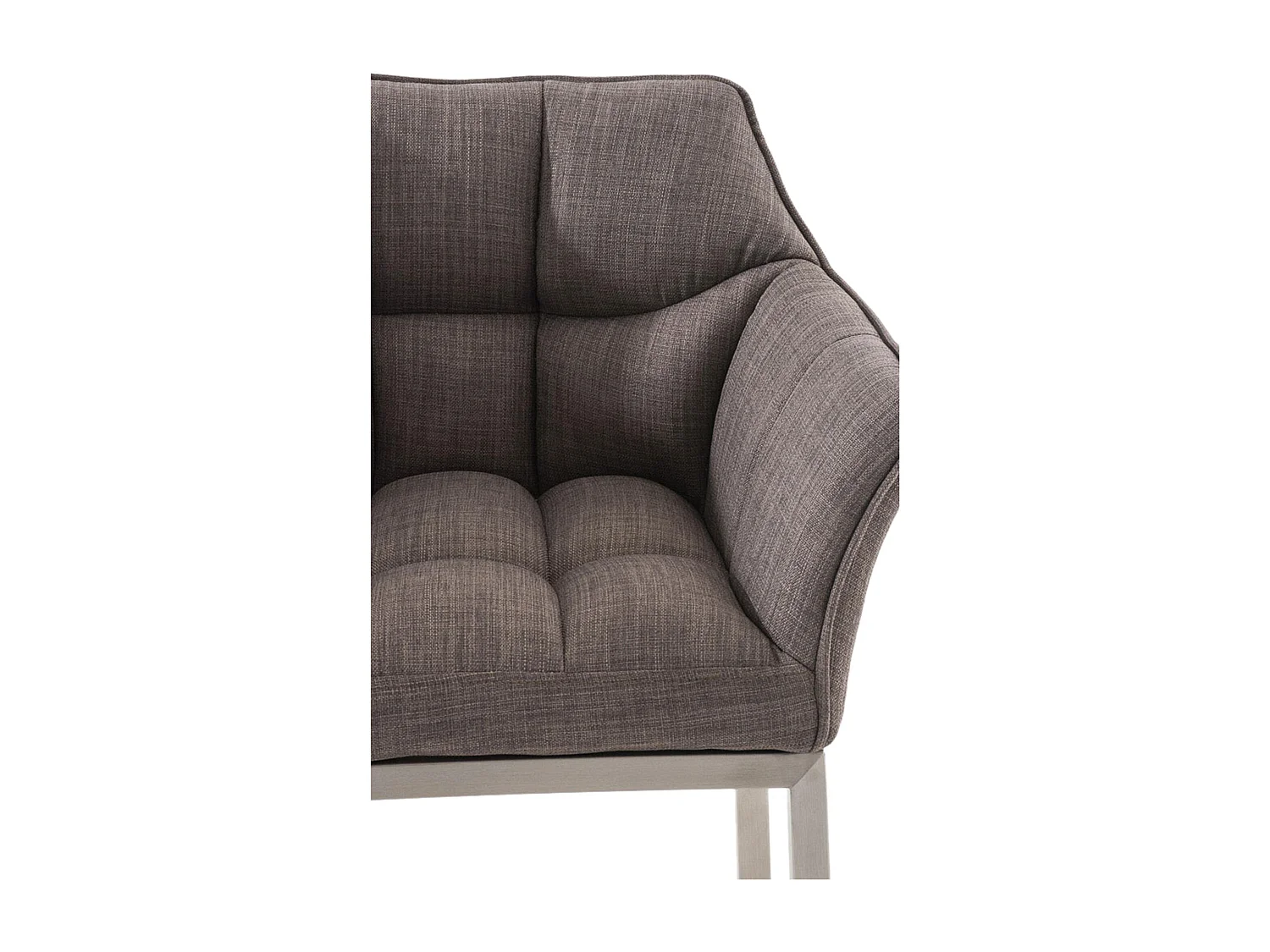 Barhocker - Stoff & edelstahl - grau - Damaso