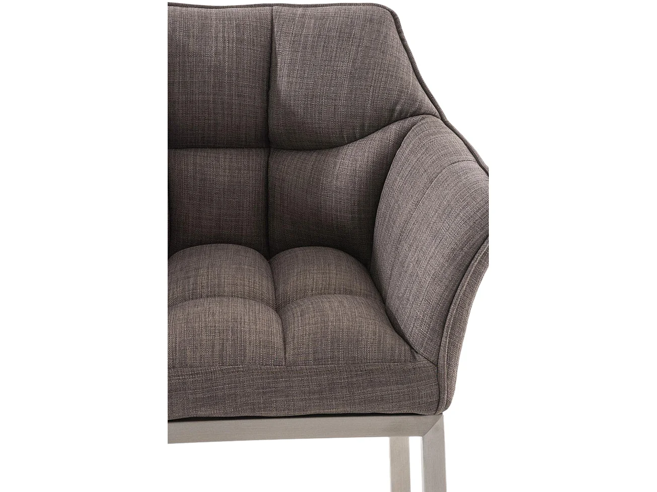 Tabouret de bar - Tissu & Acier inoxydable - Gris - Damaso