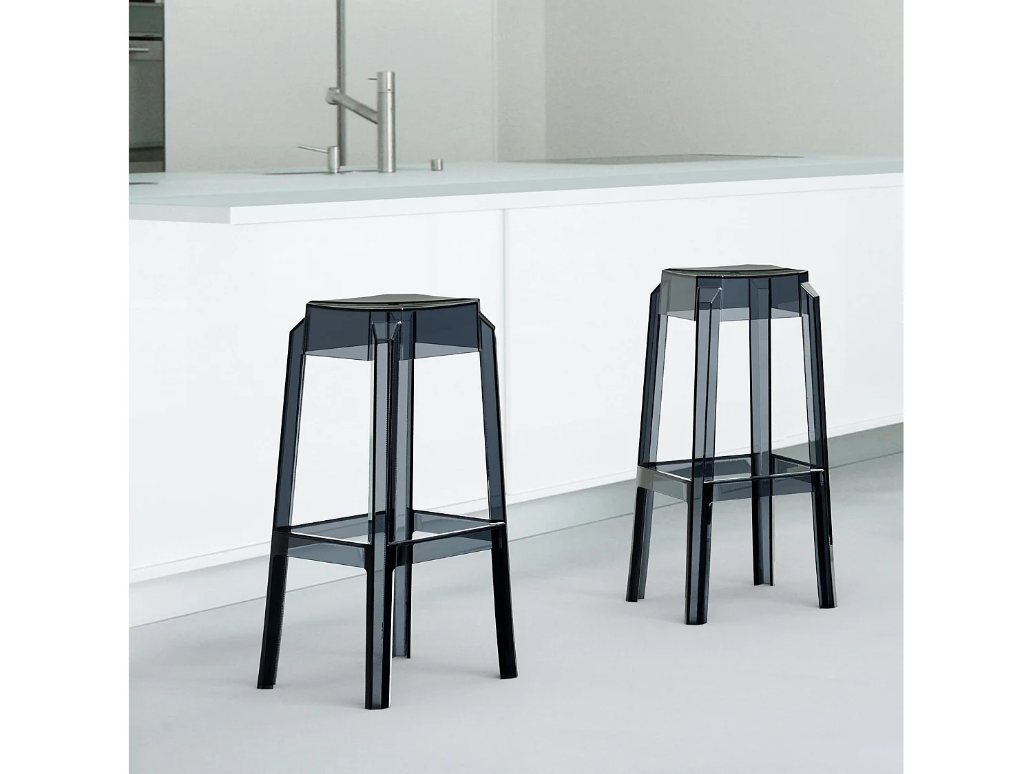 Tabouret de bar - Plastique - Noir - FOX