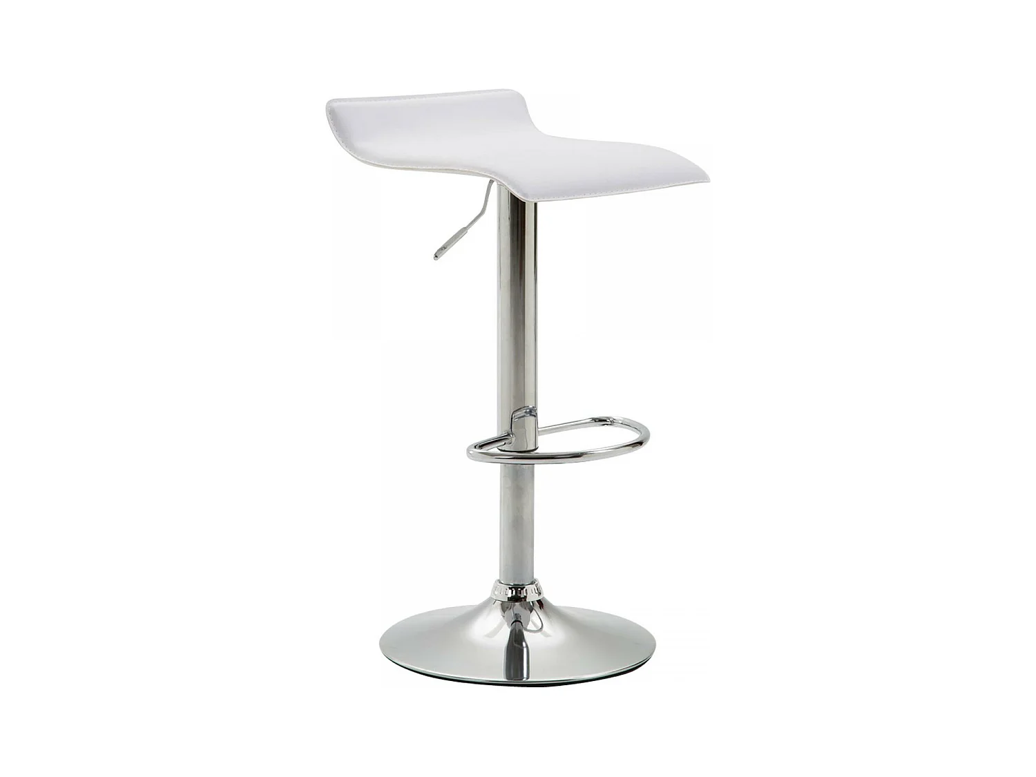 Tabouret de bar - Similicuir & Chrome - Blanc - Dyn V2